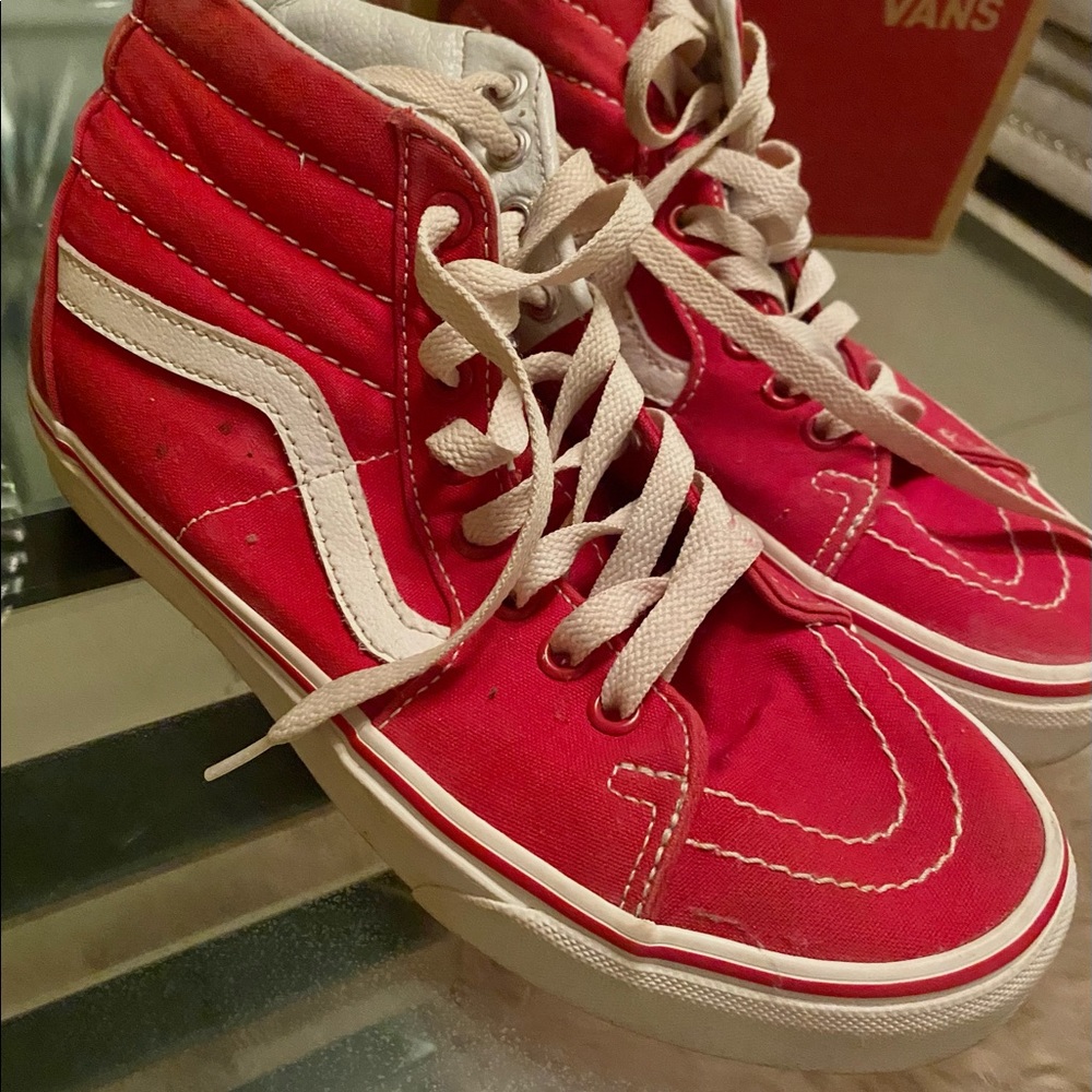 Red vans, size 5.5 men, 7 women